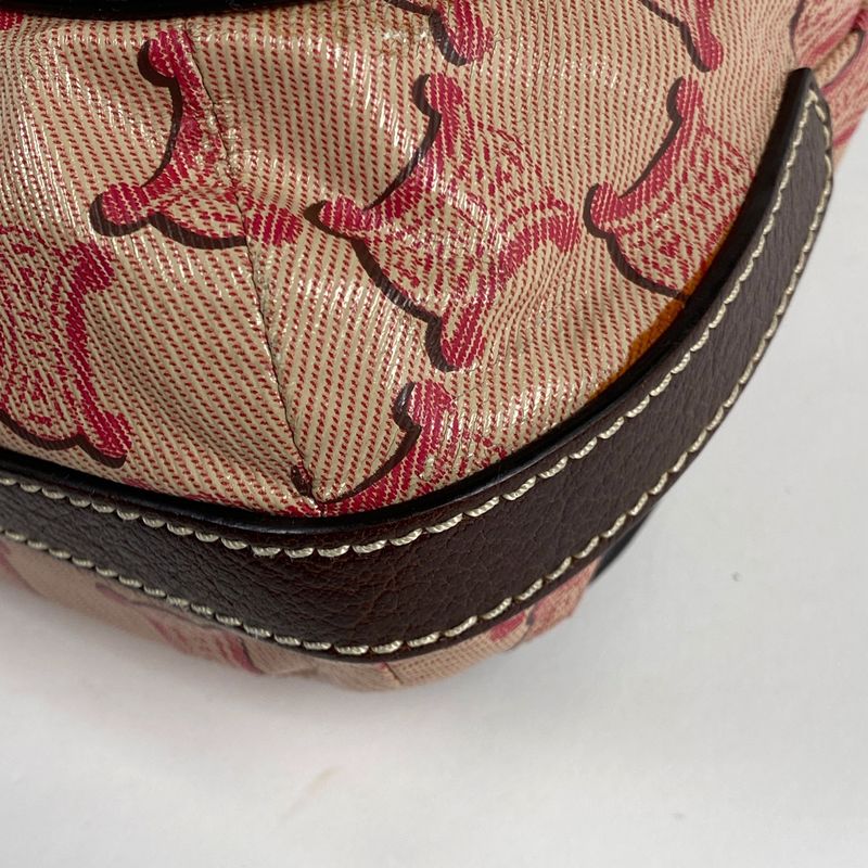 Celine Triomphe Shoulder Bag Crossbody Logo Shoulder Bag Coated Canvas Brown