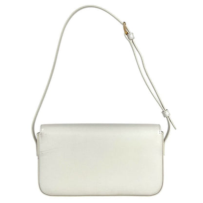 Celine Triomphe Shoulder Bag Shoulder Handbag Shoulder Bag Leather White Women