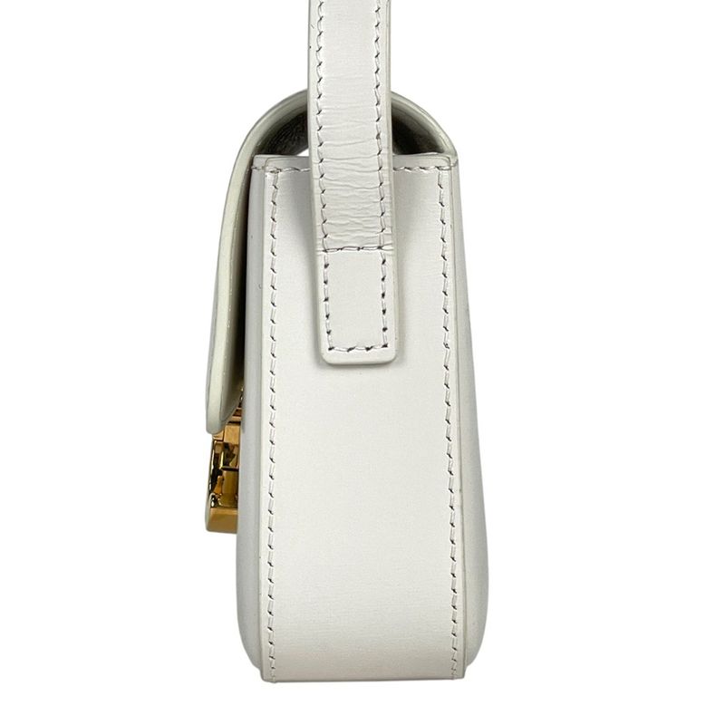 Celine Triomphe Shoulder Bag Shoulder Handbag Shoulder Bag Leather White Women