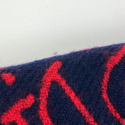 Christian DIOR Logo Shawl Sean Stussy Capsule Collection Shawl Wool Navy Red