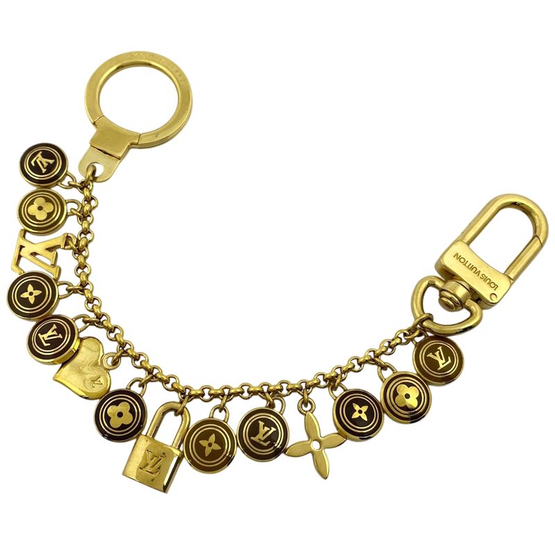 Louis Vuitton Porte Cles Chenne Pastille Key Ring Monogram Bag Charm GP Gold