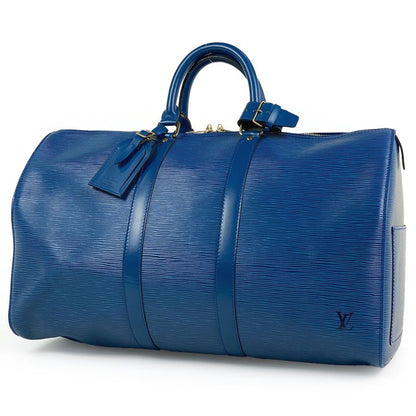 Louis Vuitton Keepall 45 Handbag Travel Boston Bag Epi Toledo Blue M42975 Women
