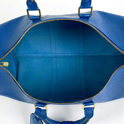 Louis Vuitton Keepall 45 Handbag Travel Boston Bag Epi Toledo Blue M42975 Women