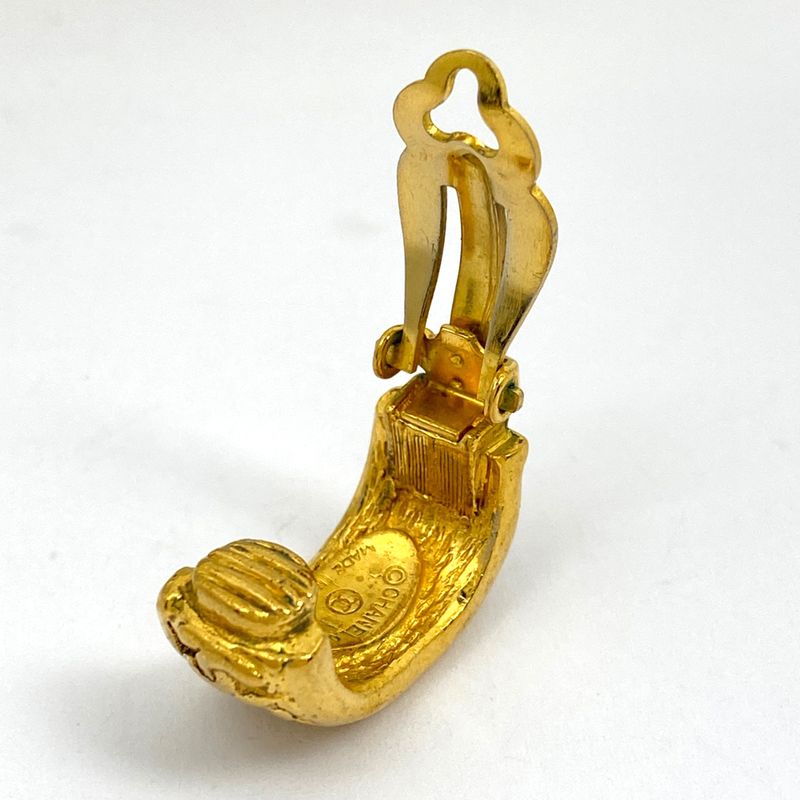 Chanel Design Earrings GP Gold Ladies