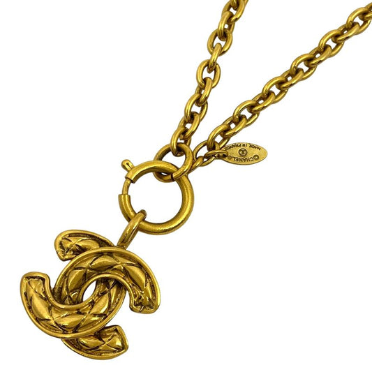 Chanel Coco Mark Chain Necklace GP Gold Ladies