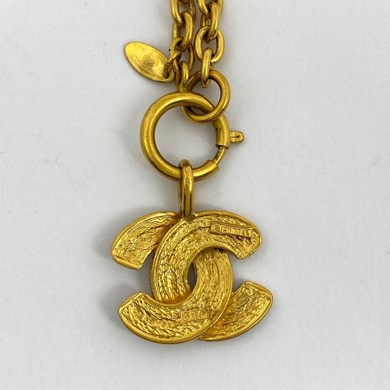 Chanel Coco Mark Chain Necklace GP Gold Ladies