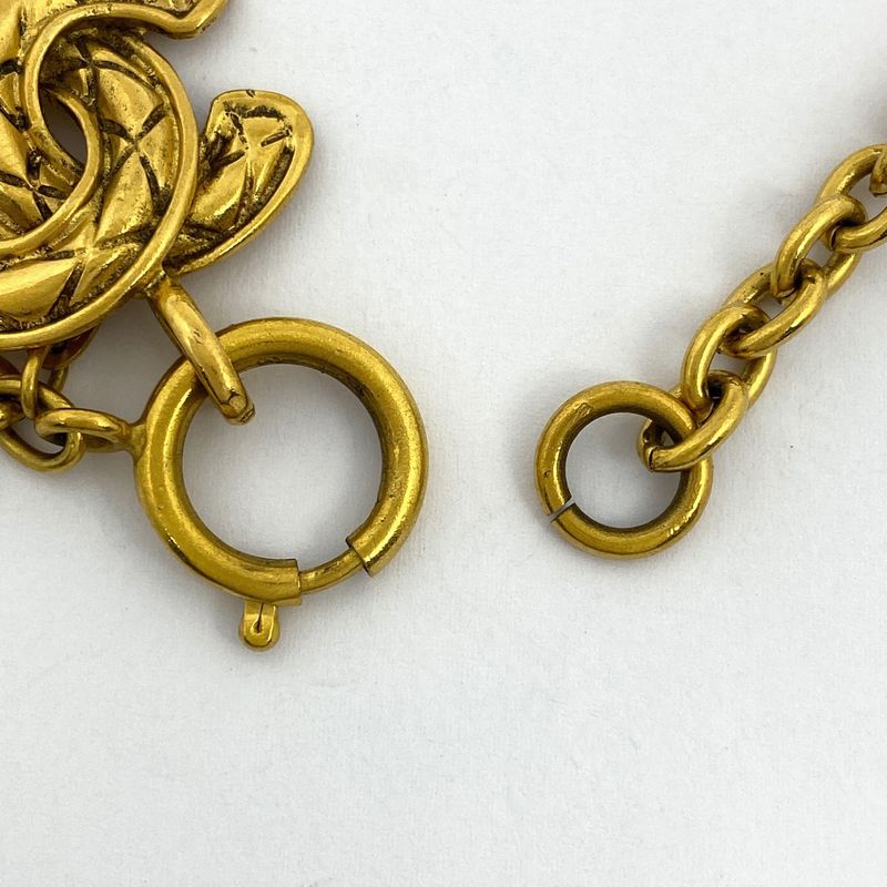 Chanel Coco Mark Chain Necklace GP Gold Ladies