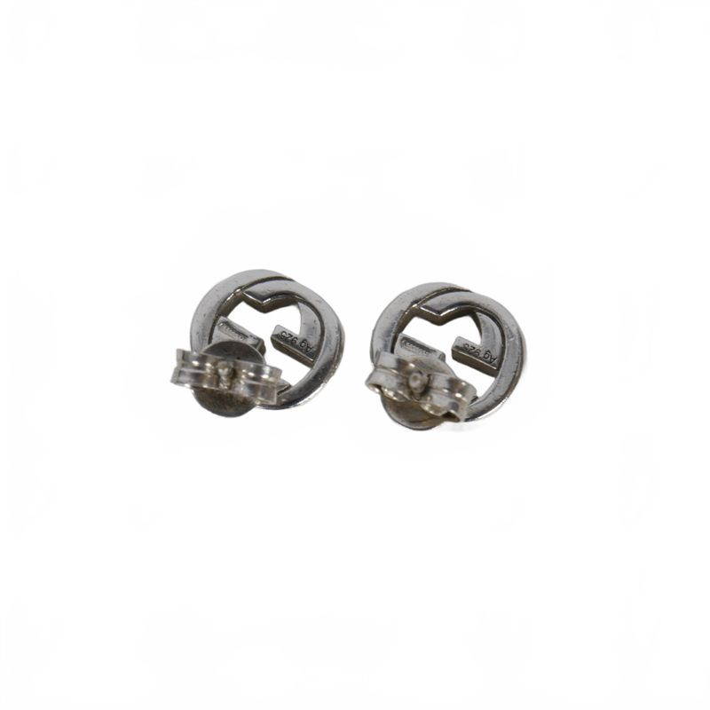 Gucci Interlocking G Stud Earrings In 925 Silver