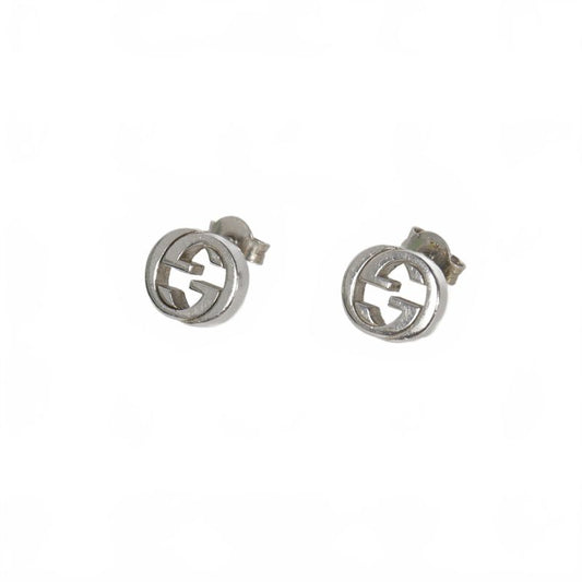 Gucci Interlocking G Stud Earrings In 925 Silver