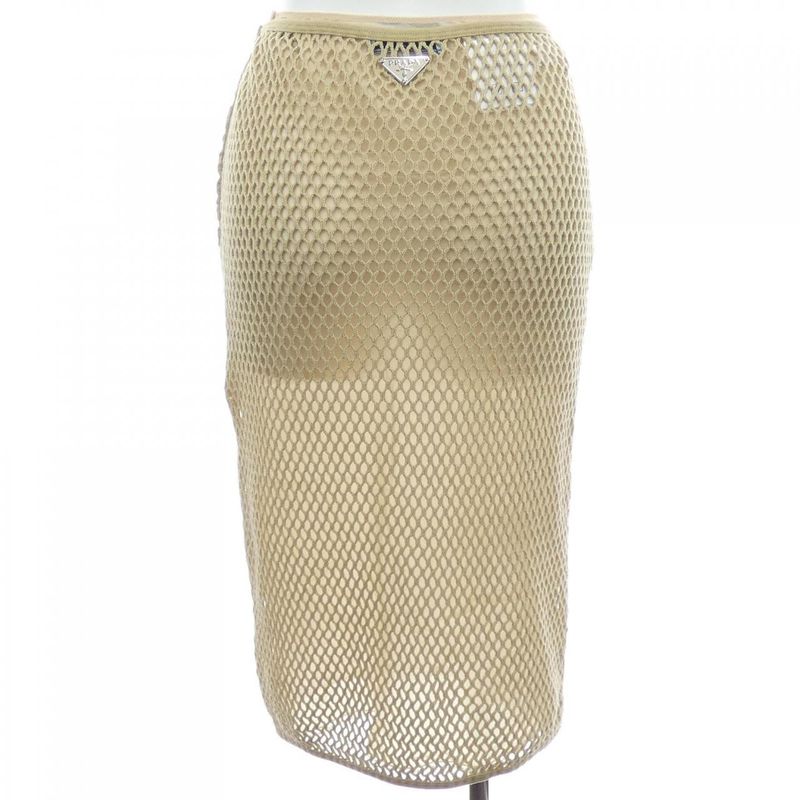 Prada Cotton Mesh Triangle Logo 31143 SOOO 16ND Skirt
