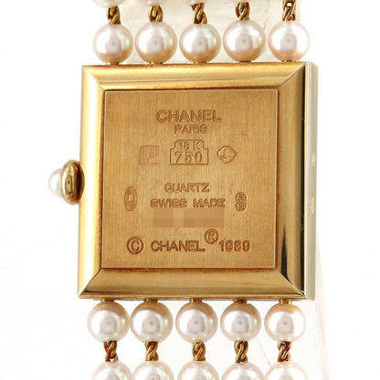 Chanel Mademoiselle YG Pearl Bracelet Size M H0007 YG Quartz