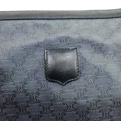 Celine Vintage Macadam Pattern Clutch Bag Second Bag PVC Navy