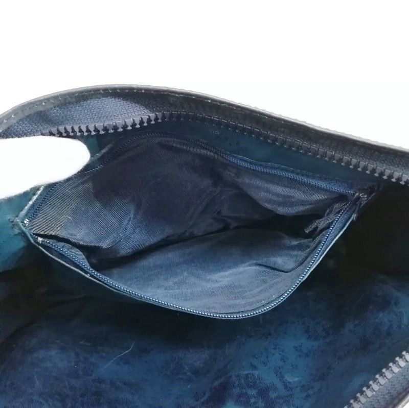 Celine Vintage Macadam Pattern Clutch Bag Second Bag PVC Navy