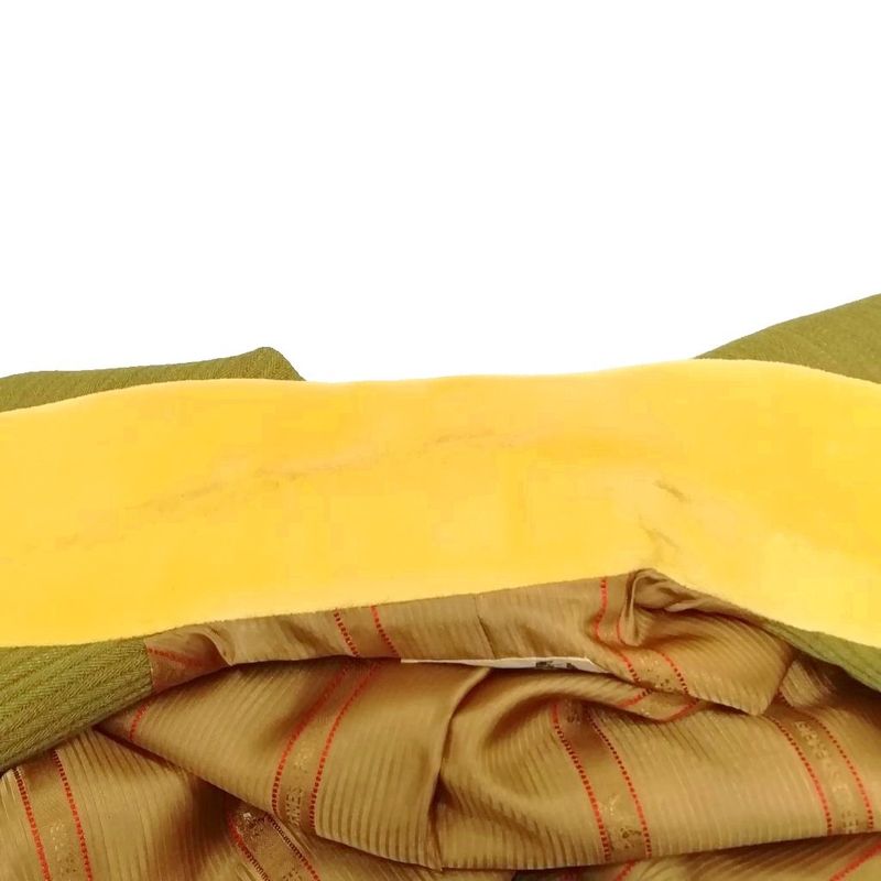 Hermes Vintage Jacket Tailored Bleather 40 Olive Yellow