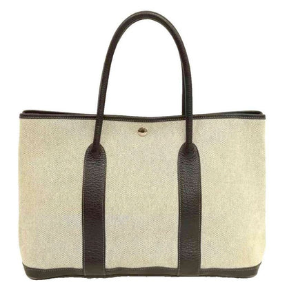 Hermes Garden Party PM □J Engraved Tote Bag Toile Ash