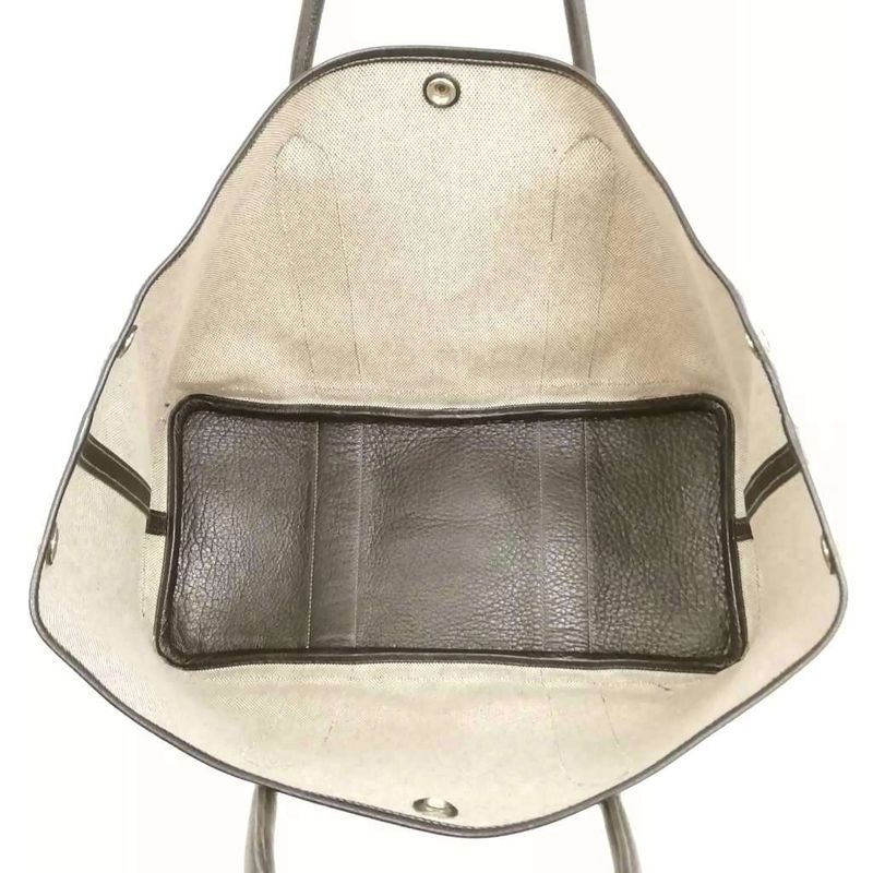 Hermes Garden Party PM □J Engraved Tote Bag Toile Ash