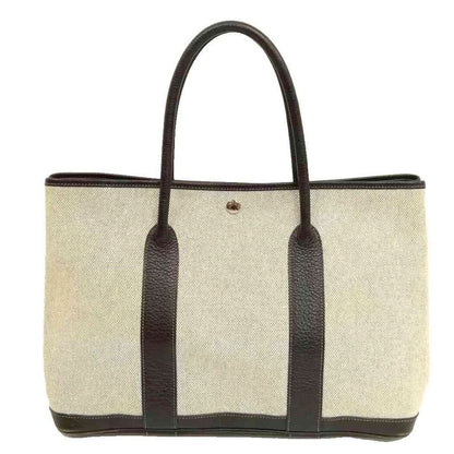 Hermes Garden Party PM □J Engraved Tote Bag Toile Ash