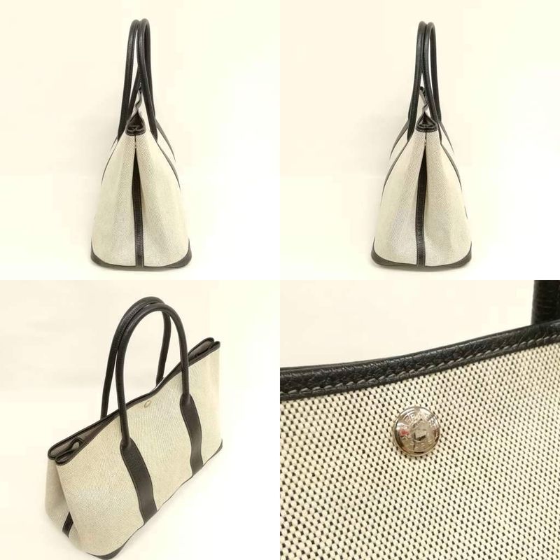 Hermes Garden Party PM □J Engraved Tote Bag Toile Ash