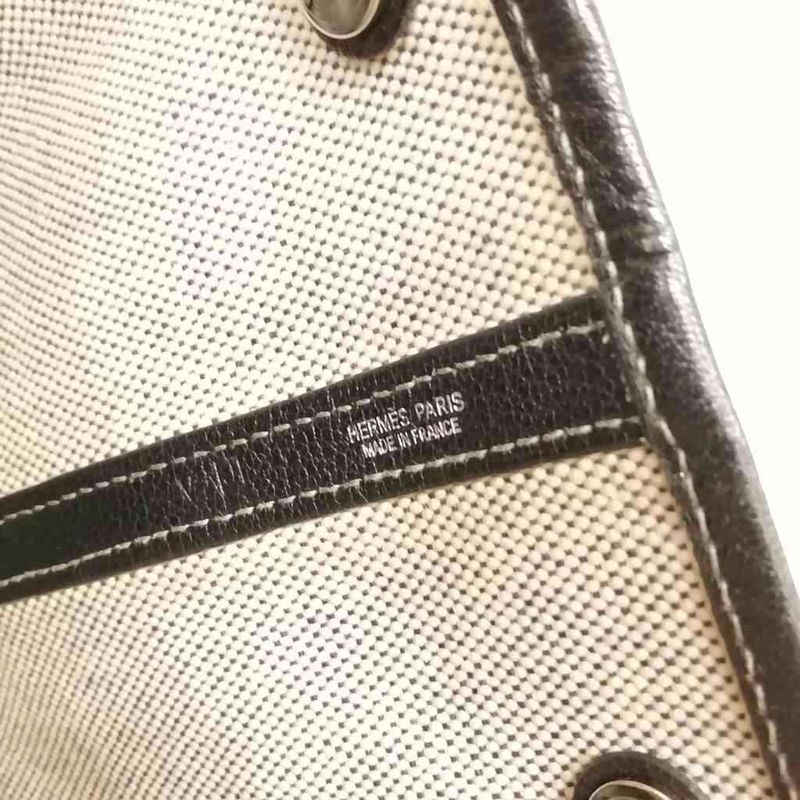 Hermes Garden Party PM □J Engraved Tote Bag Toile Ash