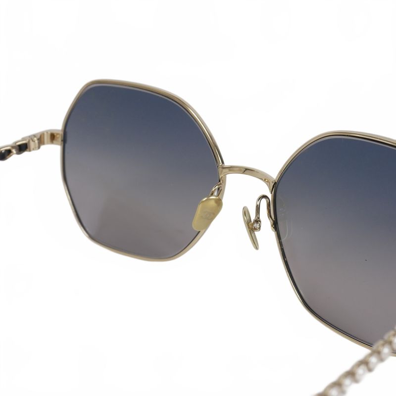 Chanel Pearl Full-rim Sunglasses Black Gray 4281-q-h 56□17 140 2P