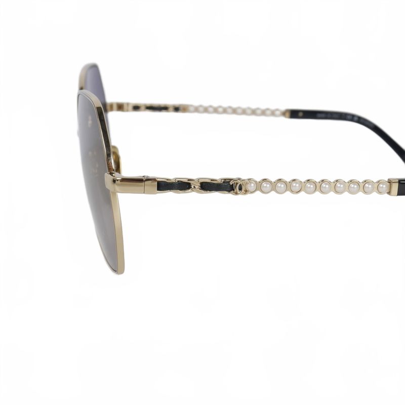 Chanel Pearl Full-rim Sunglasses Black Gray 4281-q-h 56□17 140 2P
