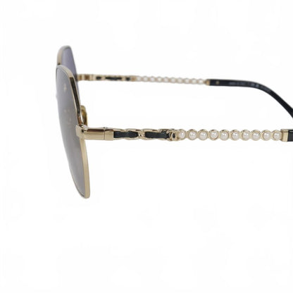 Chanel Pearl Full-rim Sunglasses Black Gray 4281-q-h 56□17 140 2P