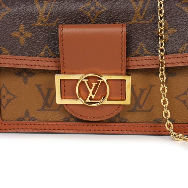 Louis Vuitton Dauphine Chain Shoulder Bag Monogram Reverse Canvas M68746