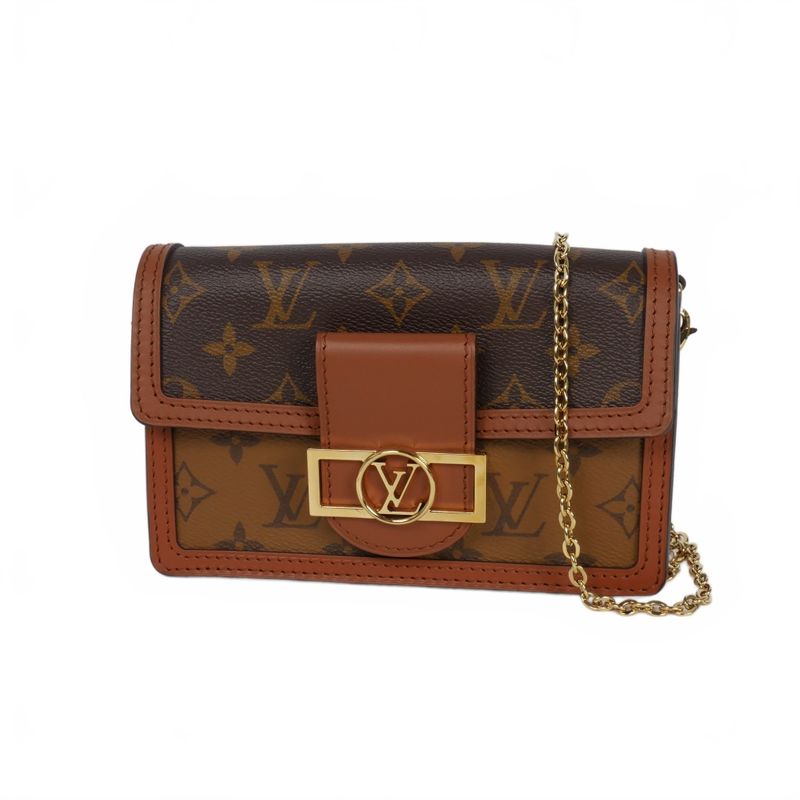 Louis Vuitton Dauphine Chain Shoulder Bag Monogram Reverse Canvas M68746