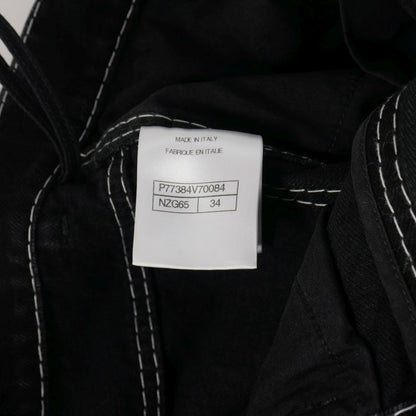 Chanel 24AW Coconage White Stitch Denim Straight 34 Black P77384 V70084
