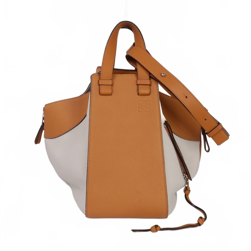 Loewe Hammock Small Shoulder Bag Tote Bag White Brown Multicolor 0111801