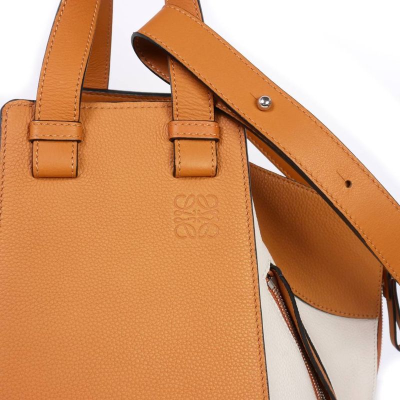 Loewe Hammock Small Shoulder Bag Tote Bag White Brown Multicolor 0111801