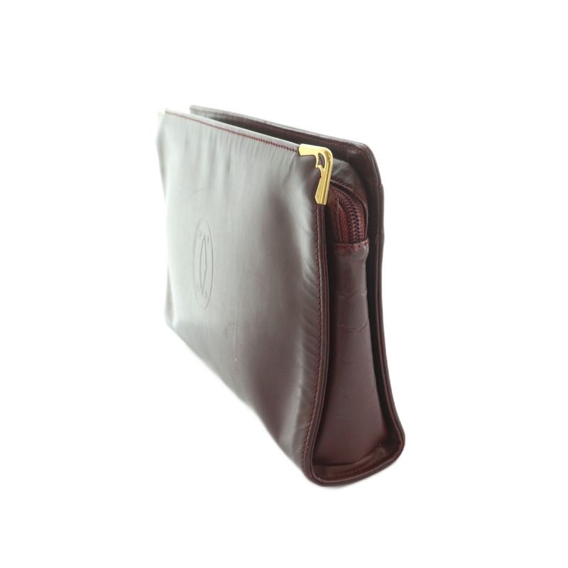 Cartier Clutch Bag Second Bag Leather Bordeaux MI - GY49
