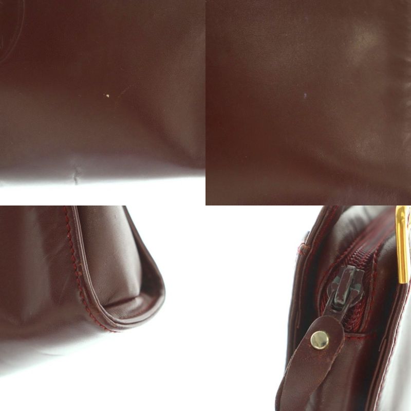 Cartier Clutch Bag Second Bag Leather Bordeaux MI - GY49