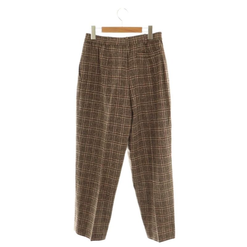 Christian DIOR Sport Sports Check Pants Wide Straight Tucked Silk Blend LL
