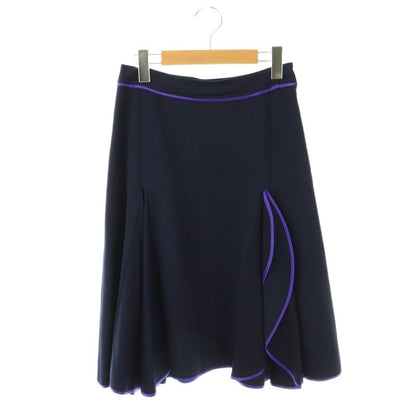 Louis Vuitton Flared Skirt Knee Length Brown Tag 36 Navy Purple ES - GY57