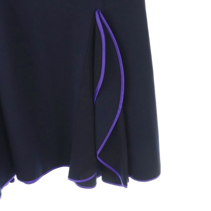 Louis Vuitton Flared Skirt Knee Length Brown Tag 36 Navy Purple ES - GY57