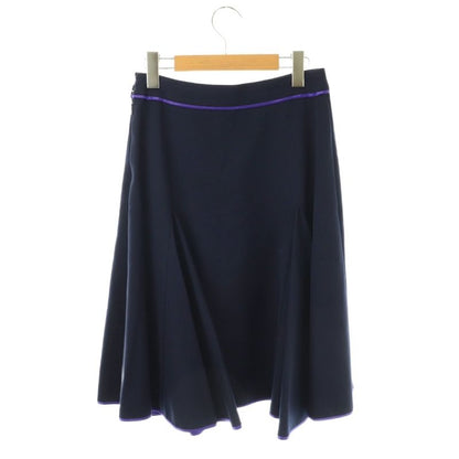 Louis Vuitton Flared Skirt Knee Length Brown Tag 36 Navy Purple ES - GY57