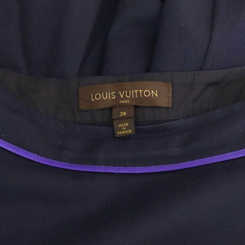 Louis Vuitton Flared Skirt Knee Length Brown Tag 36 Navy Purple ES - GY57