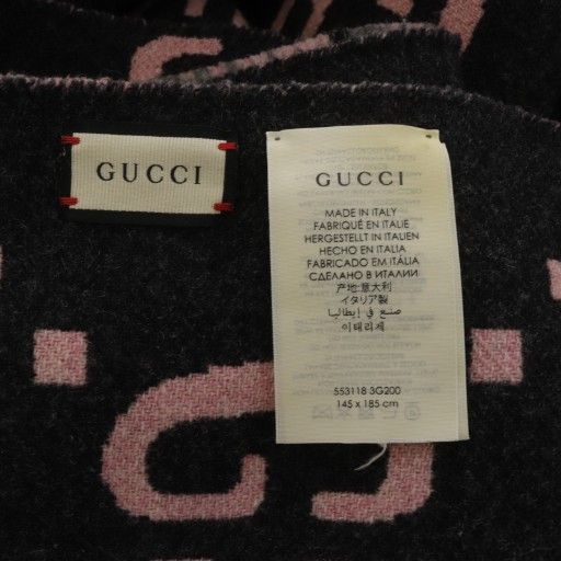 Gucci Reversible GG Wool Cape Poncho Check Black Pink 553118 YO29 - GY57 - OH