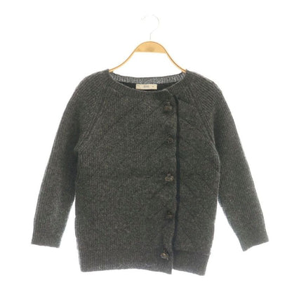 Prada Knitted Jacket Collarless Snap Button Charcoal CX - GY57