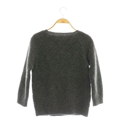 Prada Knitted Jacket Collarless Snap Button Charcoal CX - GY57