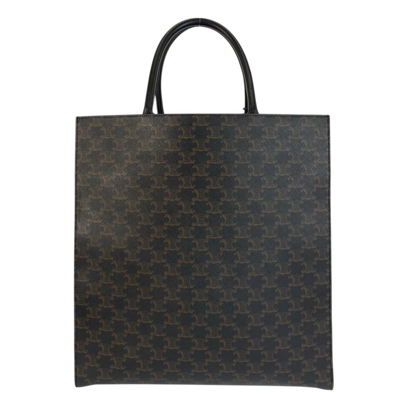 Celine Triomphe Vertical Cabas Large Brown Black S-sl-5109 Tote Bag Unisex