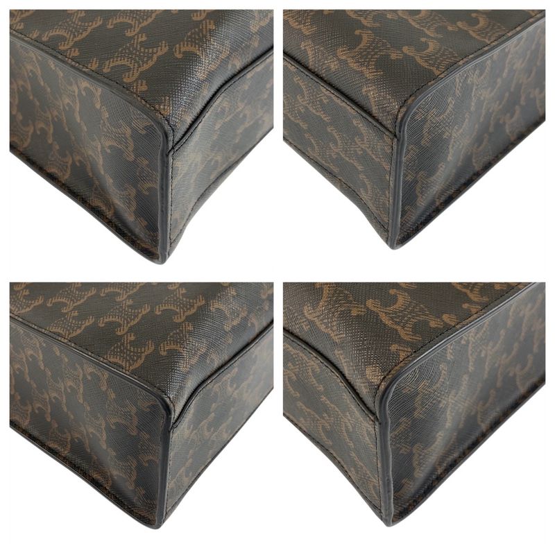 Celine Triomphe Vertical Cabas Large Brown Black S-sl-5109 Tote Bag Unisex