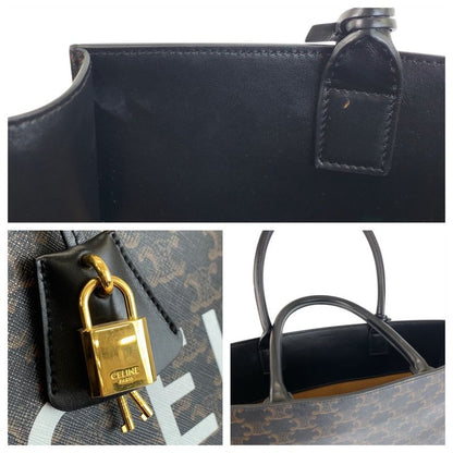 Celine Triomphe Vertical Cabas Large Brown Black S-sl-5109 Tote Bag Unisex