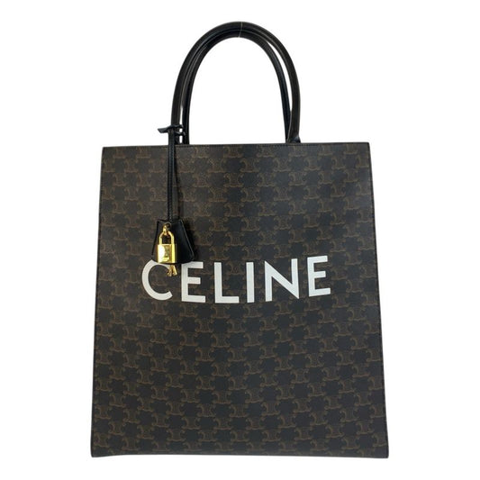 Celine Triomphe Vertical Cabas Large Brown Black S-sl-5109 Tote Bag Unisex