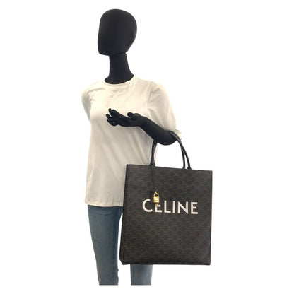 Celine Triomphe Vertical Cabas Large Brown Black S-sl-5109 Tote Bag Unisex