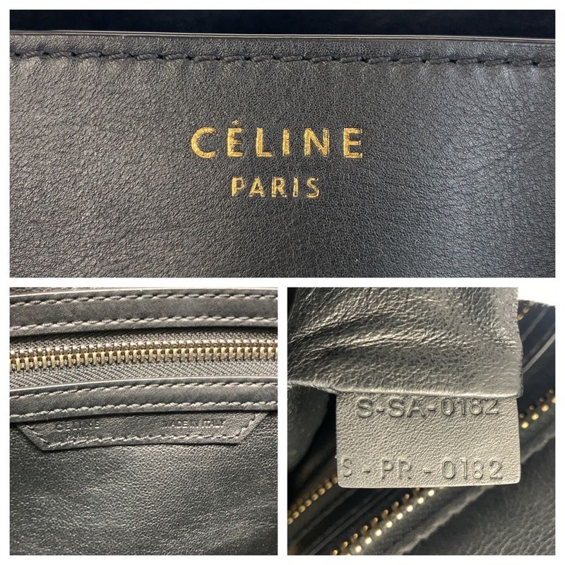 Celine Luggage Mini Shopper Beige Black Navy S-sa-0182 Handbag Tote Bag Women