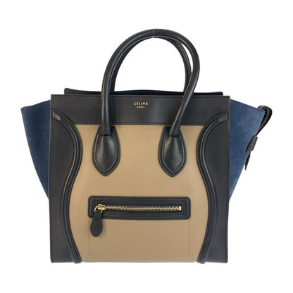 Celine Luggage Mini Shopper Beige Black Navy S-sa-0182 Handbag Tote Bag Women