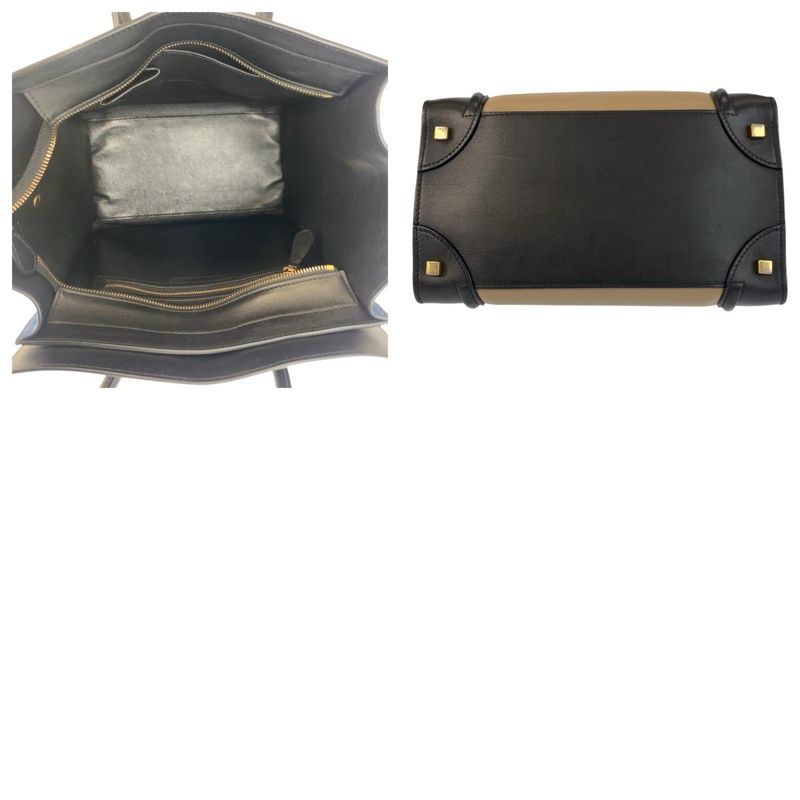 Celine Luggage Mini Shopper Beige Black Navy S-sa-0182 Handbag Tote Bag Women