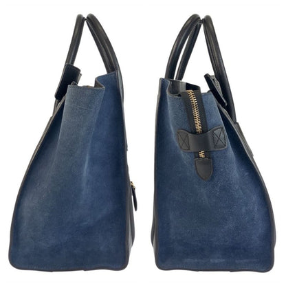 Celine Luggage Mini Shopper Beige Black Navy S-sa-0182 Handbag Tote Bag Women